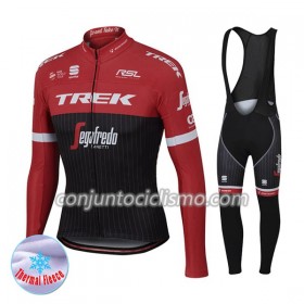 Conjunto Maillot + Culotte largo con tirantes Invierno Termico 2017 Trek-Segafredo Mujer N001